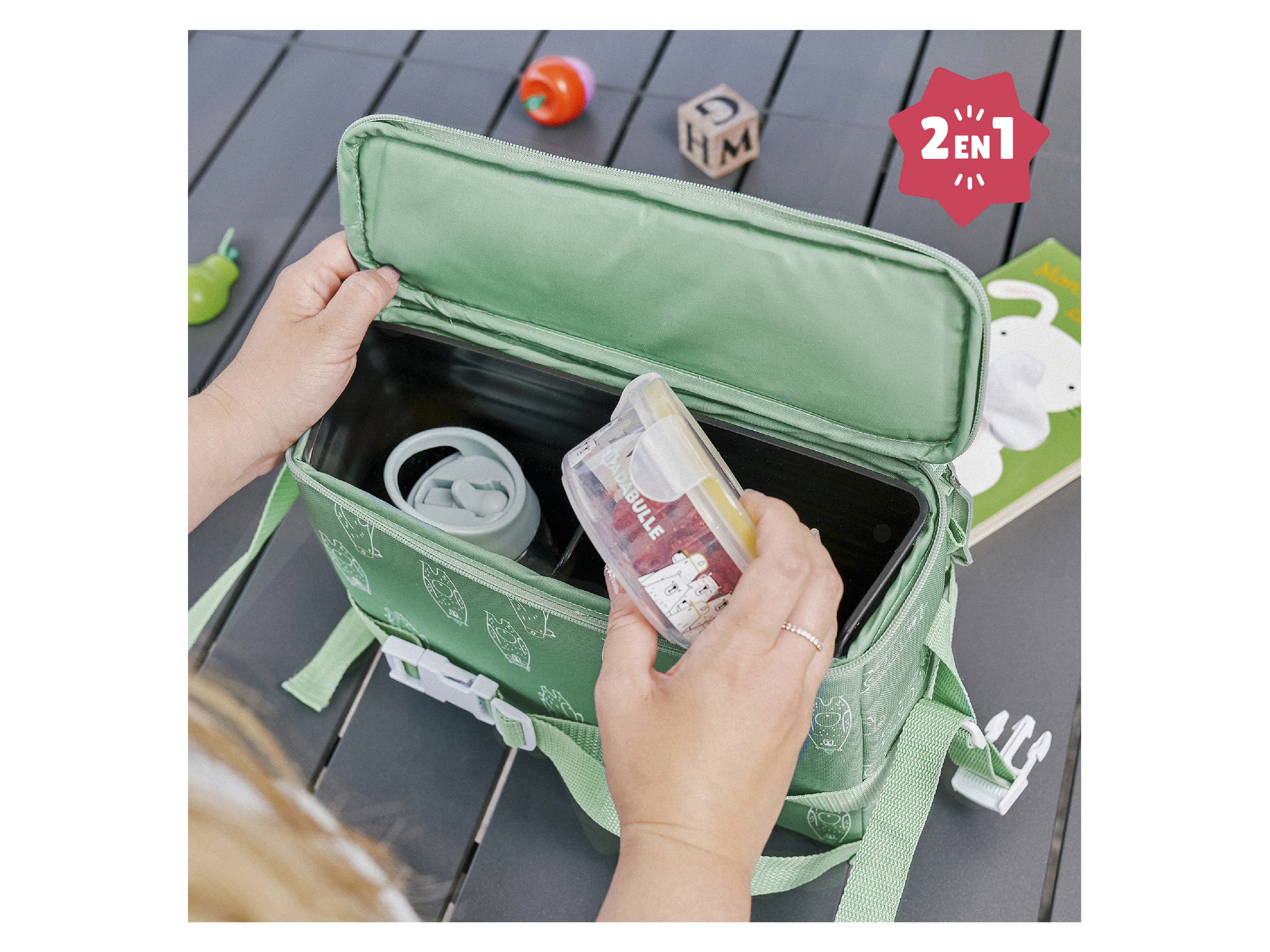 BADABULLE 2-in-1-Sitzerhöhung »Bears«, mit Staufach – Bild 2 von 4