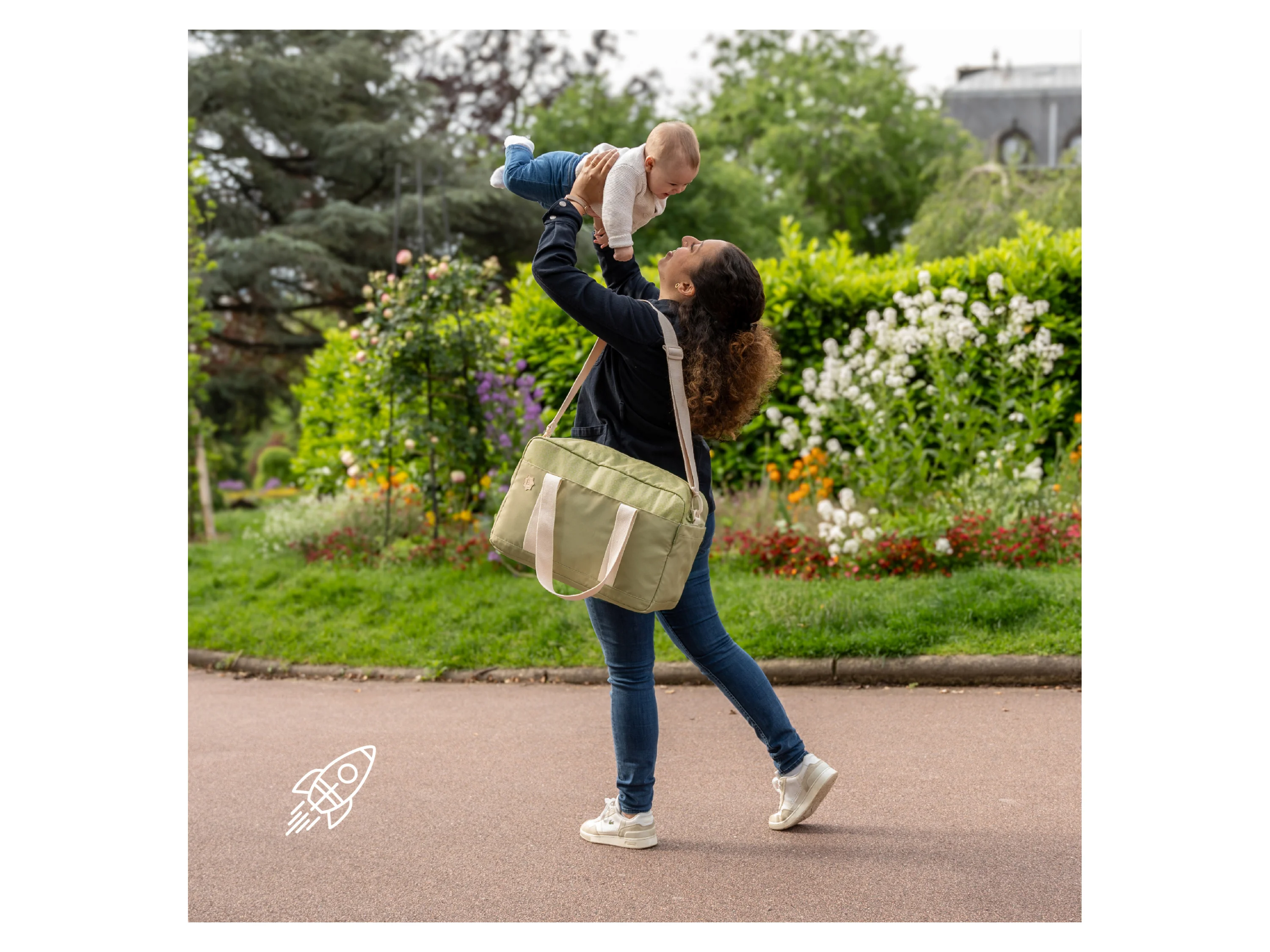 BADABULLE Wickeltasche »Bowling«, in modischem Design (Olive) – Bild 2 von 4