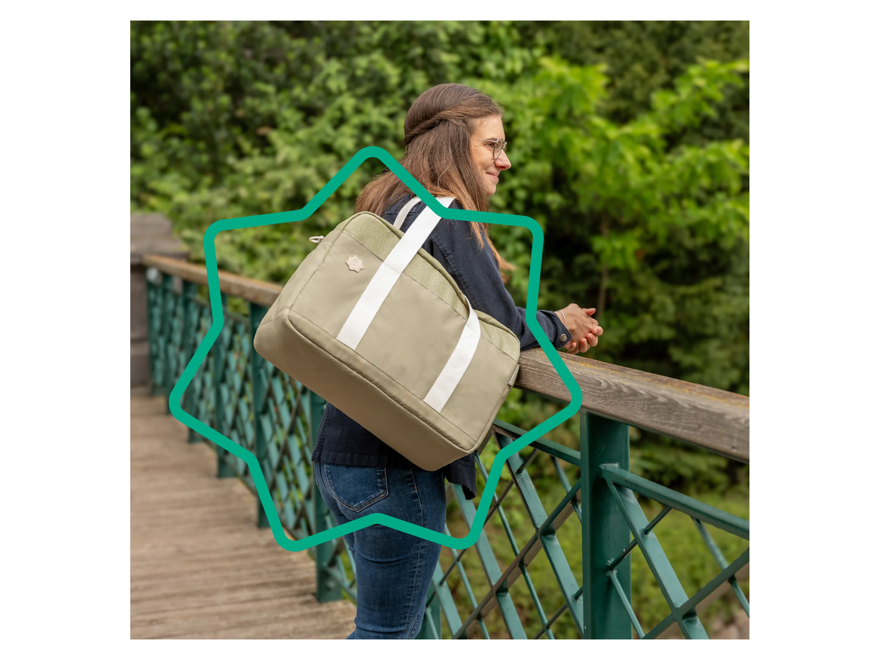BADABULLE Wickeltasche »Bowling«, in modischem Design (Olive) – Bild 4 von 4