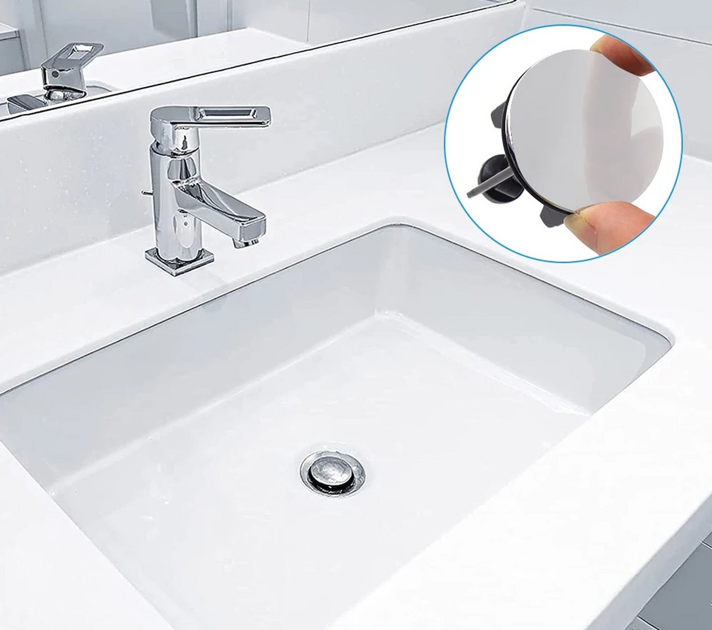 Dusbad Badaccessoire-Set Dusbad Waschbeckenstöpsel Universal 40mm Motiv für alle Waschbecken – Bild 2 von 4