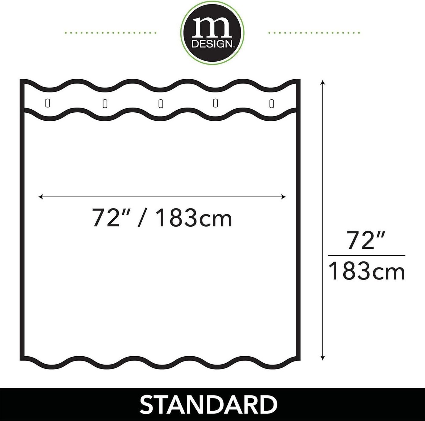 mDesign Badaccessoire-Set mDesign Luxus Duschvorhang Badewannenvorhang Waffelmuster Polyester – Bild 2 von 5