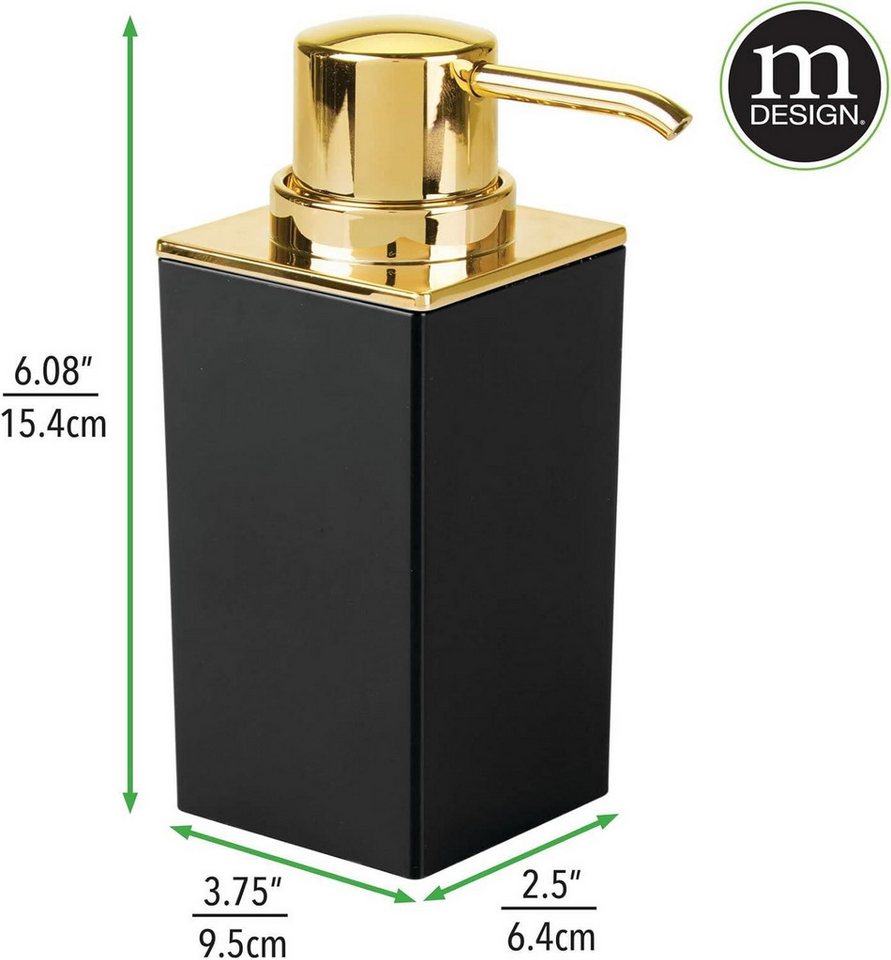 mDesign Badaccessoire-Set mDesign Seifenspender Pumpseifenspender Lotionspender 2er-Set Schwar – Bild 2 von 5