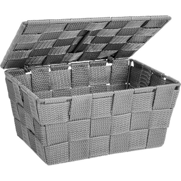 WENKO Badaccessoire-Set WENKO Badkorb Adria mit Deckel Grau
