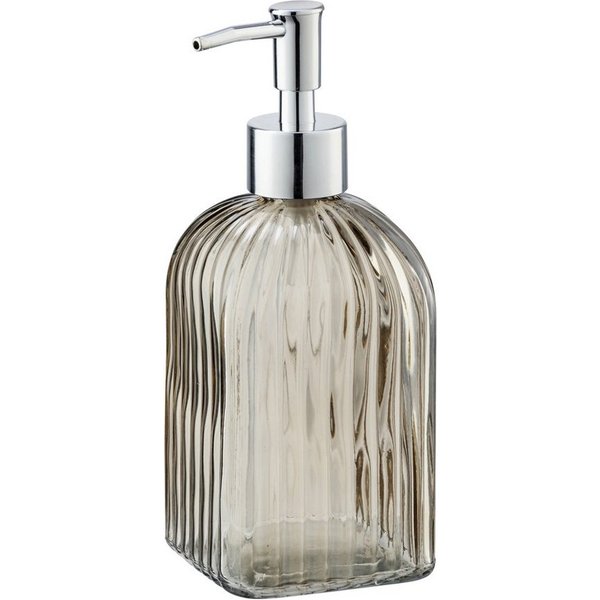 WENKO Badaccessoire-Set WENKO Seifenspender Vetro, eckig, Echtglas, Fassungsvermögen 520ml, 7