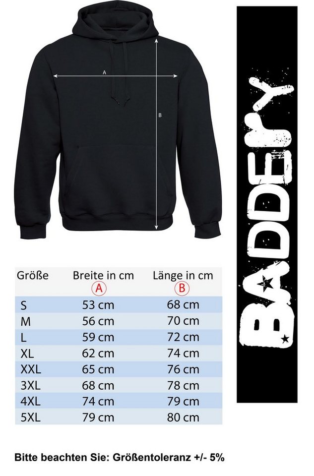 Baddery Kapuzenpullover Angler Hoodie: "Angler Evolution" - Angelkleidung Angel Zubehör, hochwertiger Siebdruck, auch Übergrößen – Bild 5 von 5