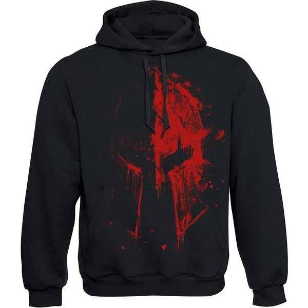 Baddery Kapuzenpullover Hoodie: "Sparta Bluthelm" - Sparta Pullover, hochwertiger Siebdruck, auch Übergrößen