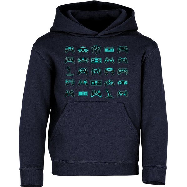 Baddery Kapuzenpullover Kinder Gamer Hoodie: "Controller" - Kapuzenpullover Gaming, hochwertiger Siebdruck