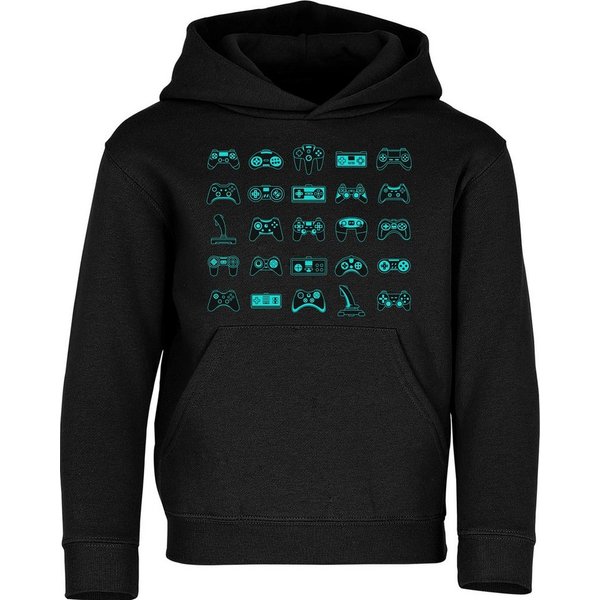 Baddery Kapuzenpullover Kinder Gamer Hoodie: "Controller" - Kapuzenpullover Gaming, hochwertiger Siebdruck