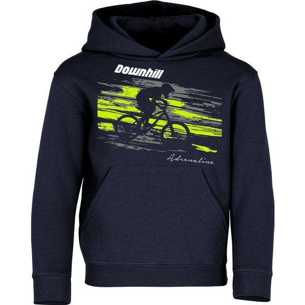 Baddery Kapuzenpullover Kinder Hoodie: "Downhill Adrenaline" - Fahrrad, hochwertiger Siebdruck