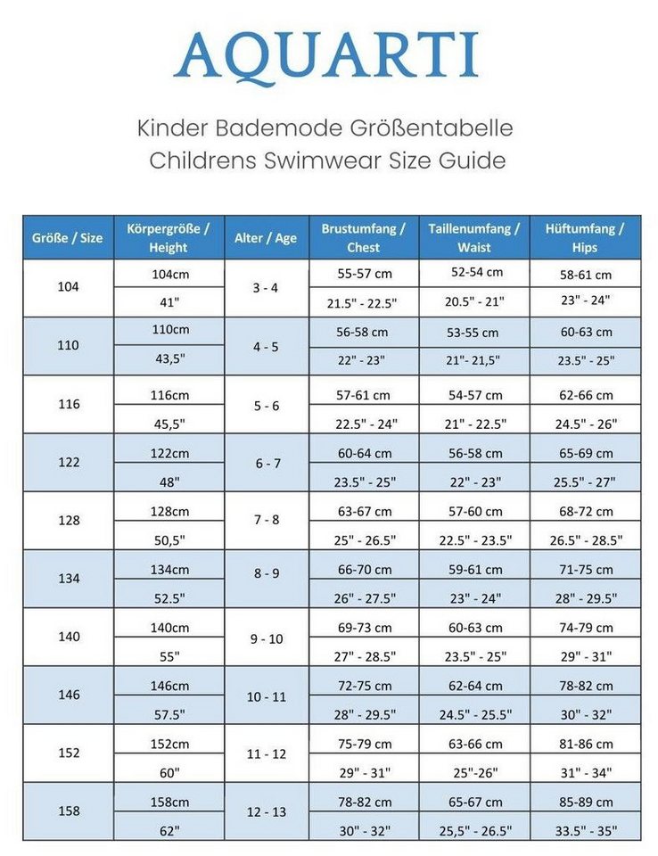 Aquarti Badeanzug Aquarti Mädchen Badeanzug mit Bein Racerback – Bild 2 von 5
