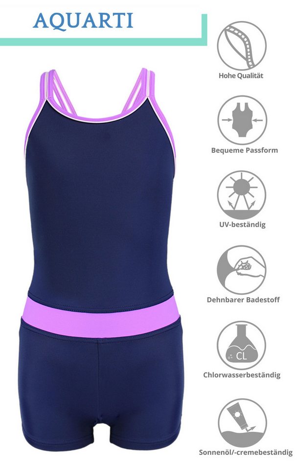 Aquarti Badeanzug Aquarti Mädchen Badeanzug mit Bein Racerback – Bild 3 von 5