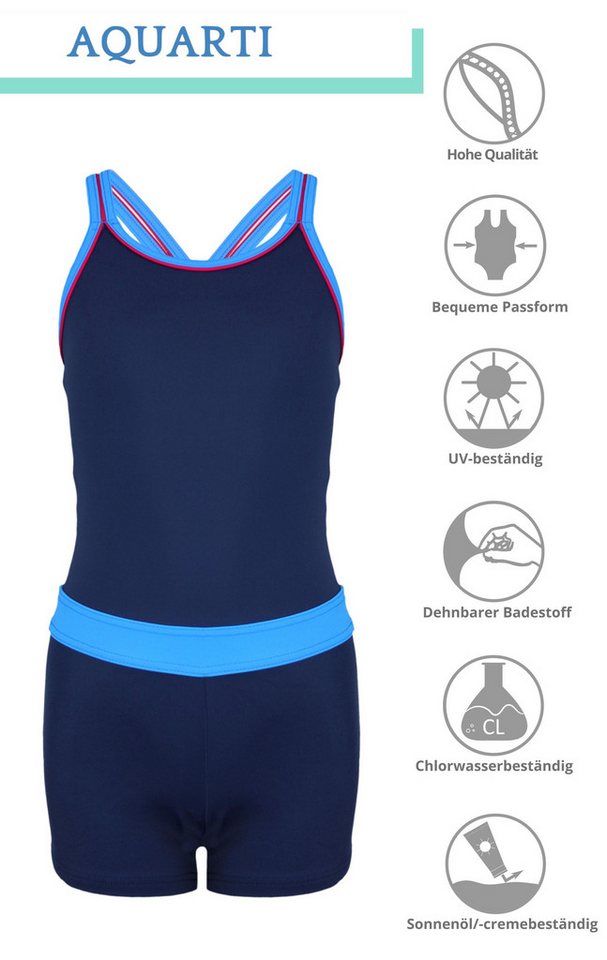 Aquarti Badeanzug Aquarti Mädchen Badeanzug mit Bein Racerback – Bild 3 von 5