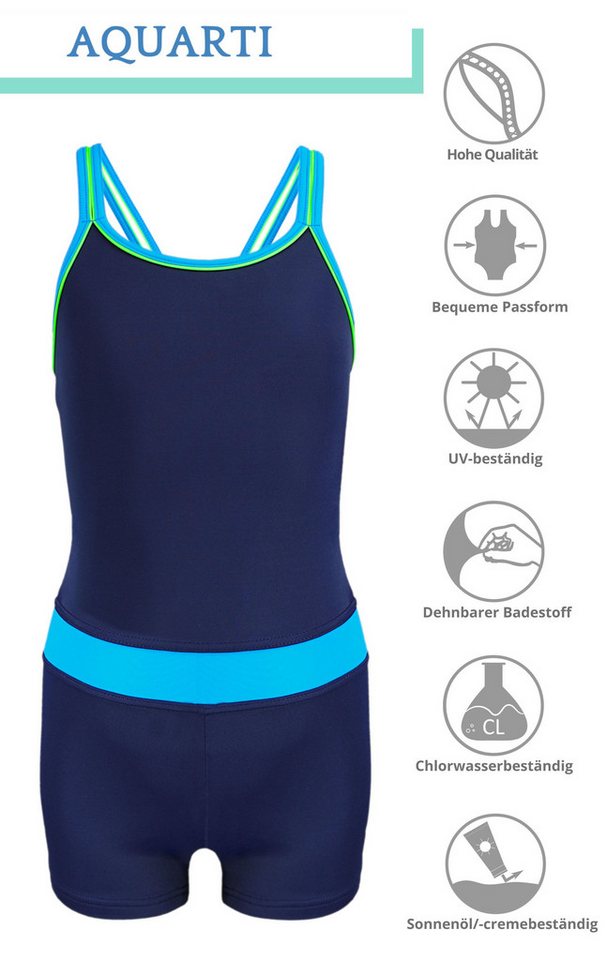 Aquarti Badeanzug Aquarti Mädchen Badeanzug mit Bein Racerback – Bild 3 von 5