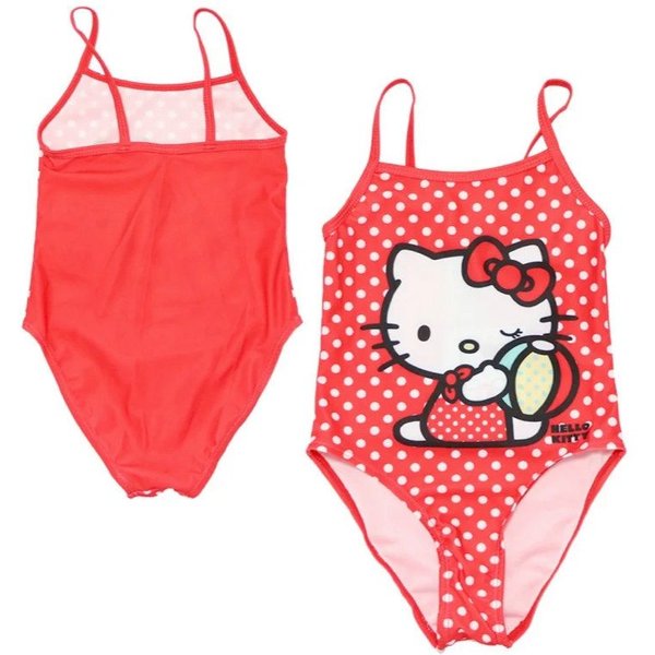 Hello Kitty Badeanzug rot mit Punkten Hello Kitty