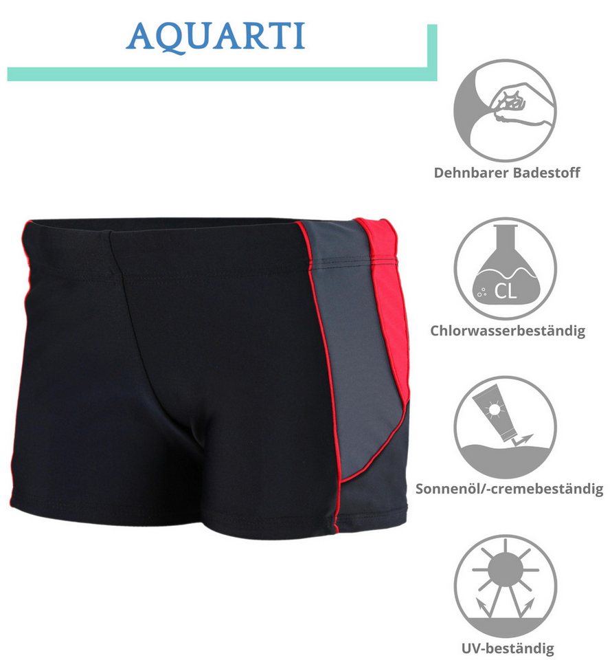 Aquarti Badehose Aquarti Jungen Kurze Badehose mit Einsätzen Seitlich – Bild 3 von 5