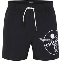 CHIEMSEE Badehose mit CHIEMSEE Print am linken Bein, Größe XXL in Schwarz