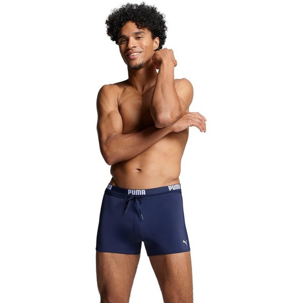 PUMA Badehose PUMA SWIM MEN LOGO TRUNKS elastischer Logobund mit integriertem Kordelzug