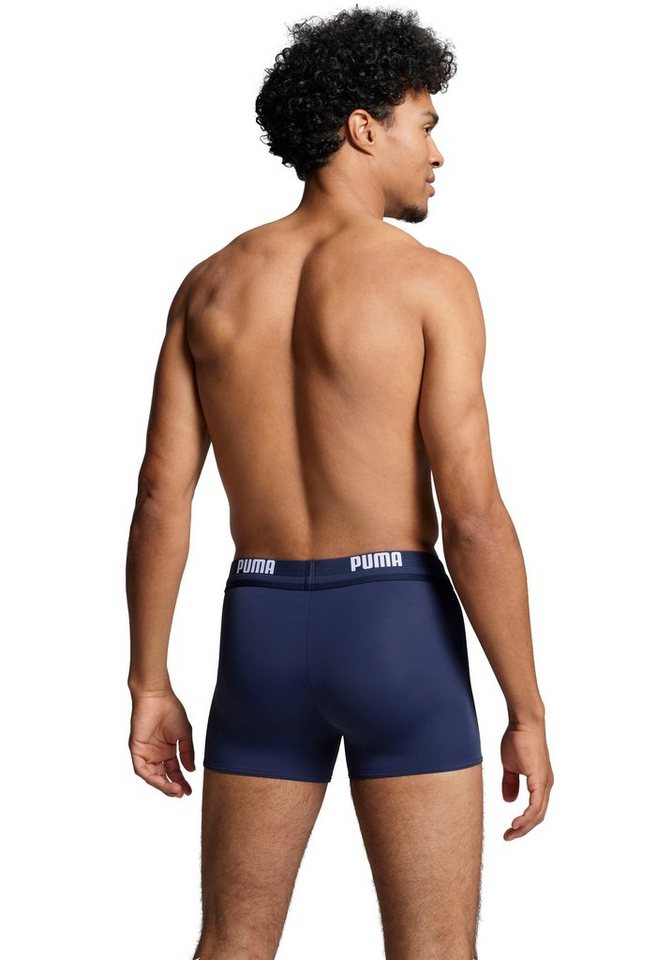 PUMA Badehose PUMA SWIM MEN LOGO TRUNKS elastischer Logobund mit integriertem Kordelzug – Bild 3 von 5