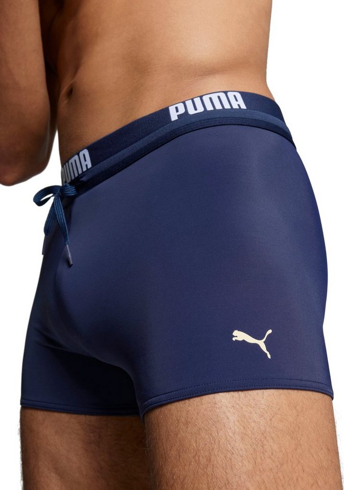 PUMA Badehose PUMA SWIM MEN LOGO TRUNKS elastischer Logobund mit integriertem Kordelzug – Bild 4 von 5