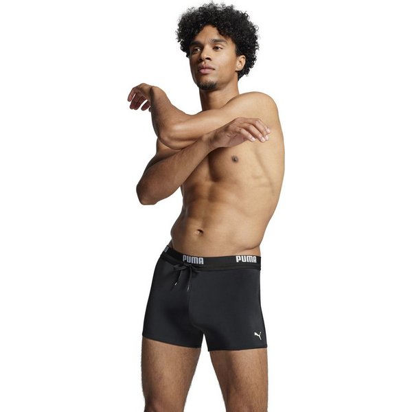 PUMA Badehose PUMA SWIM MEN LOGO TRUNKS elastischer Logobund mit integriertem Kordelzug