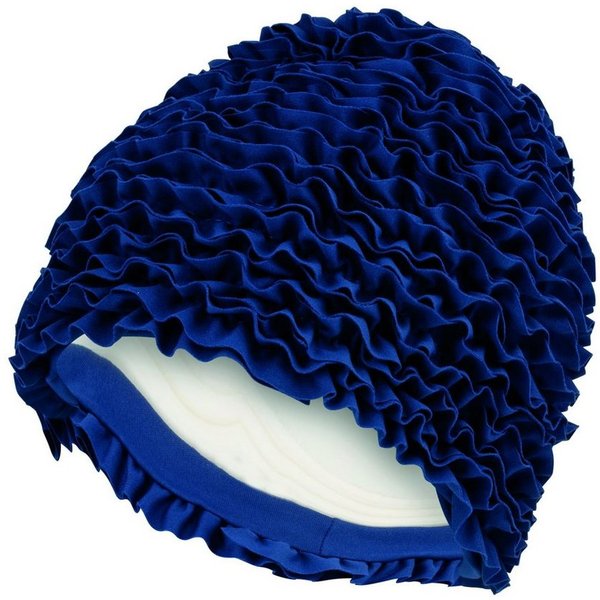Fashy Badekappe Fashy - Badehaube Badekappe Rüschenbadehaube Rüschen Damen Marine
