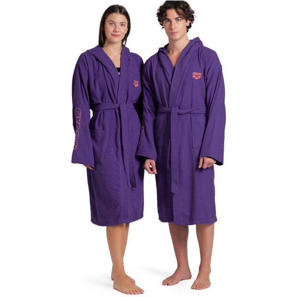 Arena Bademantel arena Unisex Zeppelin Bademantel, Midilänge, Baumwolle, Kapuze, Gürtel, Schwimmbad, Sauna, Baumwolle, Unisex, weich, bequem, Kapuze, leicht