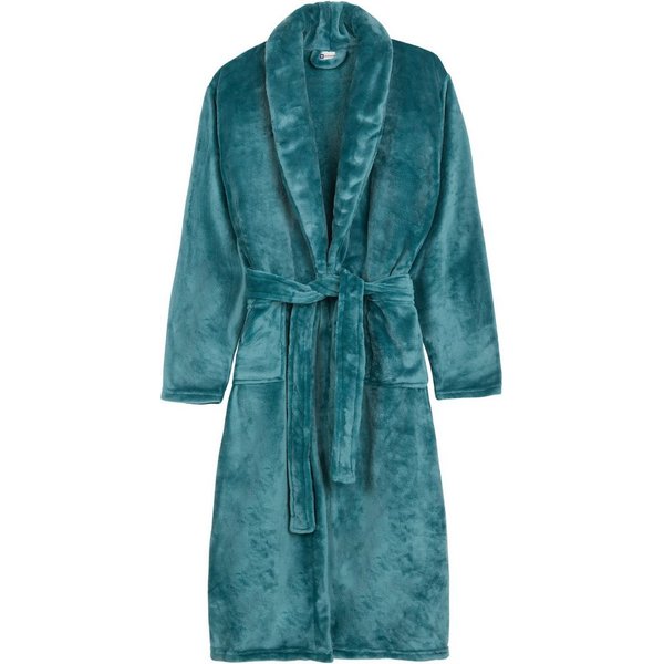 good morning Bademantel Good morning Bathrobe uni, Midilänge, Kunstfaser, Schalkragen, Gürtel, Schalkragen, Gürtel, Taschen, Damen & Herren, Velours, Glanz