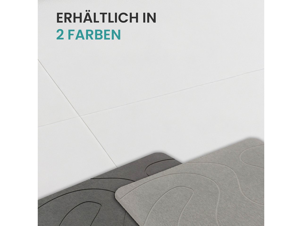 ArtUniverse Badematte Kieselgurmatte Dunkelrau 39 x 60 cm – Bild 5 von 5