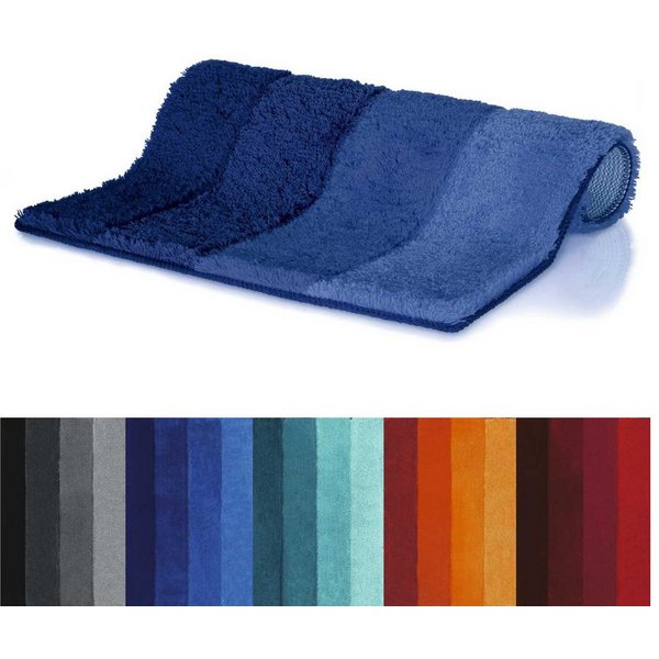 spirella Badematte Spirella Badteppich Badematte Badvorleger Duschvorleger Mikrofaser, Höhe 25 mm, Badteppich Hochflor 20-25 mm, Für Fussbodenheizung geeignet, 