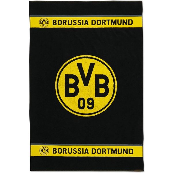 BVB Badetuch BVB-Badetuch Emblem 100x150 cm, Baumwolle (Packung, 1-St), mit Schlaufe
