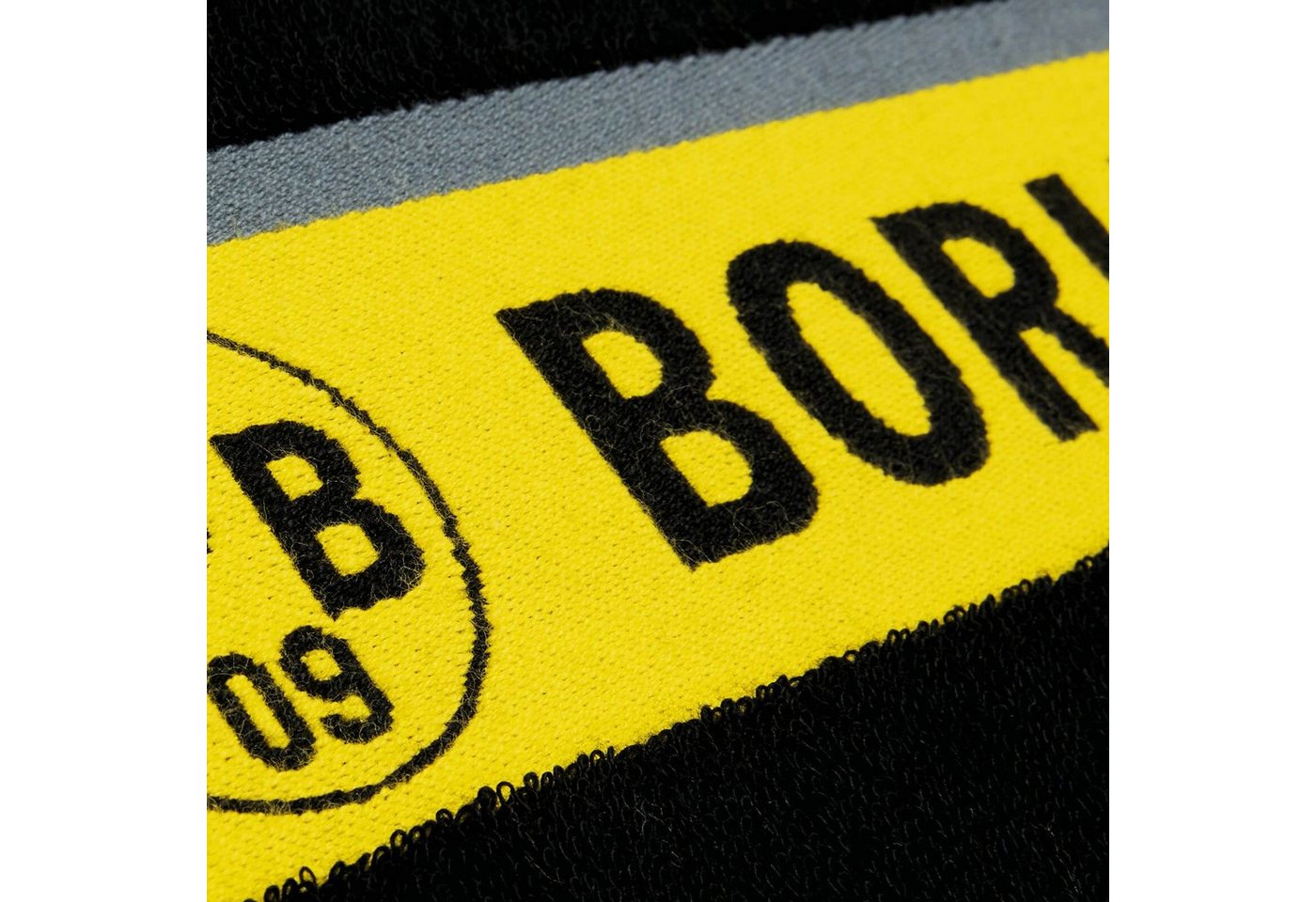 BVB Badetuch BVB-Badetuch Emblem 100x150 cm, Baumwolle (Packung, 1-St), mit Schlaufe – Bild 3 von 5