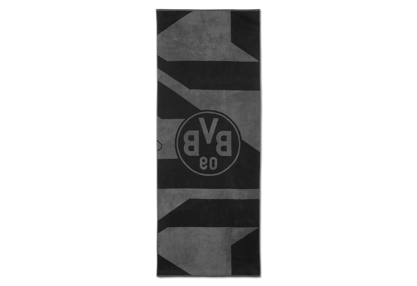 BVB Badetuch BVB Badetuch grau/schwarz 70x180 cm, Bio-Baumwolle (schwarzes BVB-Emblem, 1-St), BVB Badetuch mit Schlaufe – Bild 5 von 5