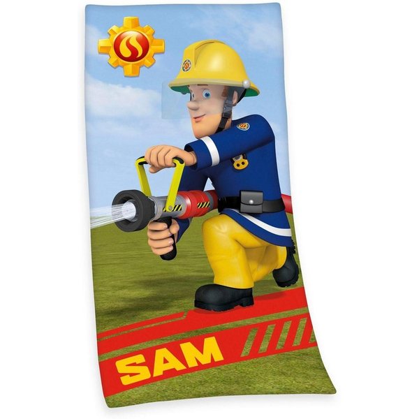 Feuerwehrmann Sam Badetuch Feuerwehrmann Sam, Velours (1-St), mit dem tollem Motiv
