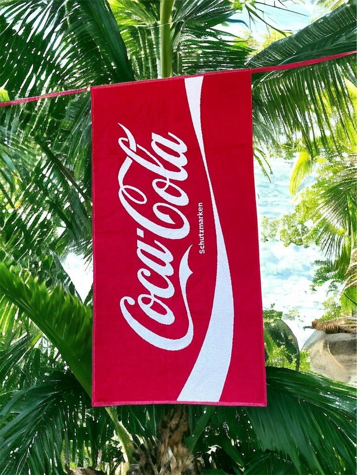COCA COLA Badetuch Original Coca Cola Strandtuch, 100 % Baumwolle, schnell trocknend, saugfähig, und strapazierfähig – Bild 3 von 5