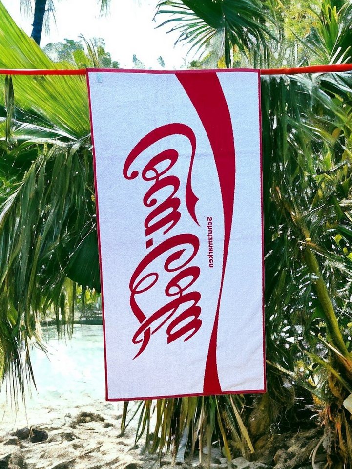COCA COLA Badetuch Original Coca Cola Strandtuch, 100 % Baumwolle, schnell trocknend, saugfähig, und strapazierfähig – Bild 5 von 5