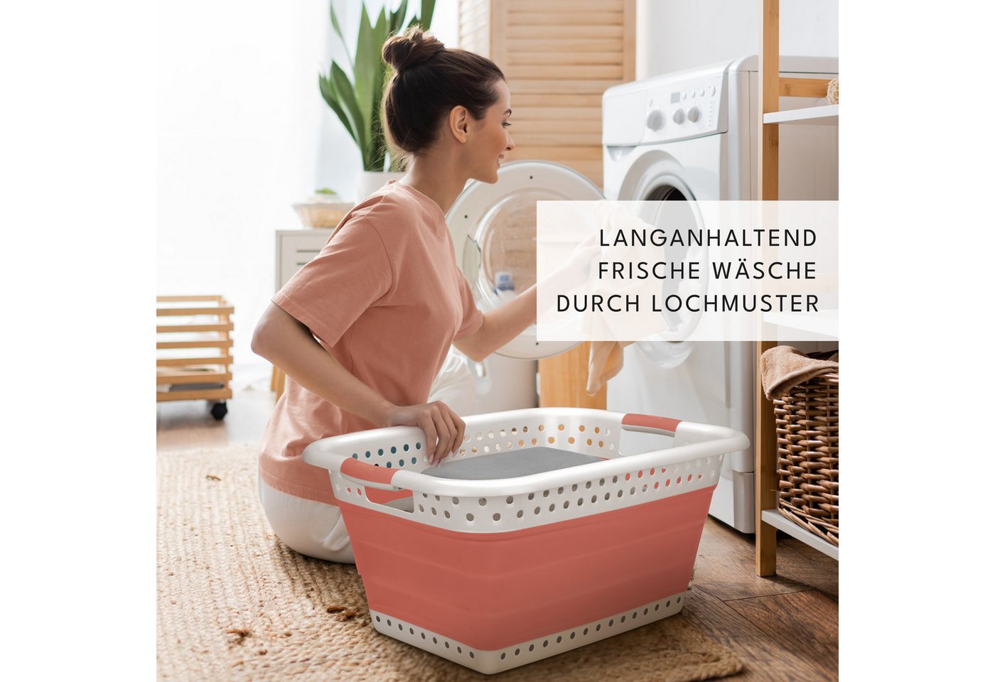 BADIONA Wäschekorb faltbare Wäschekörbe, Sammelkorb für Flaschen oder Spielzeug (2er-Set, 2 faltbare Wäschesammler), 36L Volumen, Faltbar, Leicht zu verstauen – Bild 3 von 5