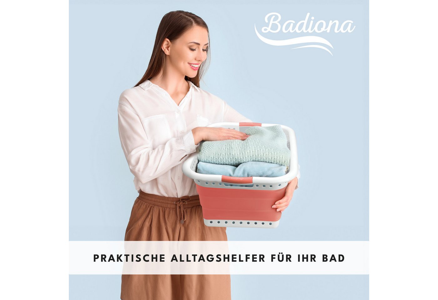 BADIONA Wäschekorb faltbare Wäschekörbe, Sammelkorb für Flaschen oder Spielzeug (2er-Set, 2 faltbare Wäschesammler), 36L Volumen, Faltbar, Leicht zu verstauen – Bild 5 von 5