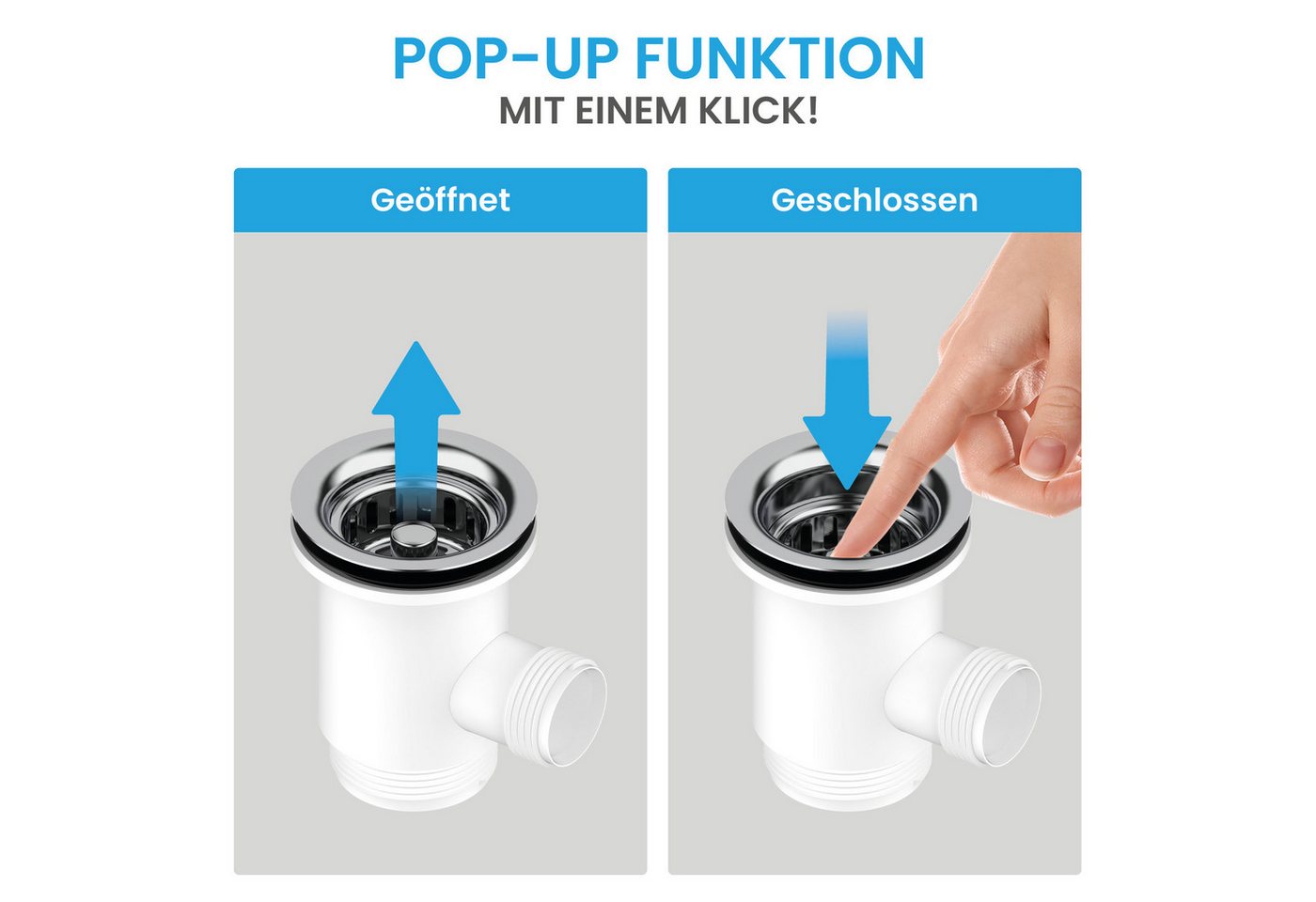 Bächlein Ablaufgarnitur Pop-Up Küche Mini – Bild 4 von 5
