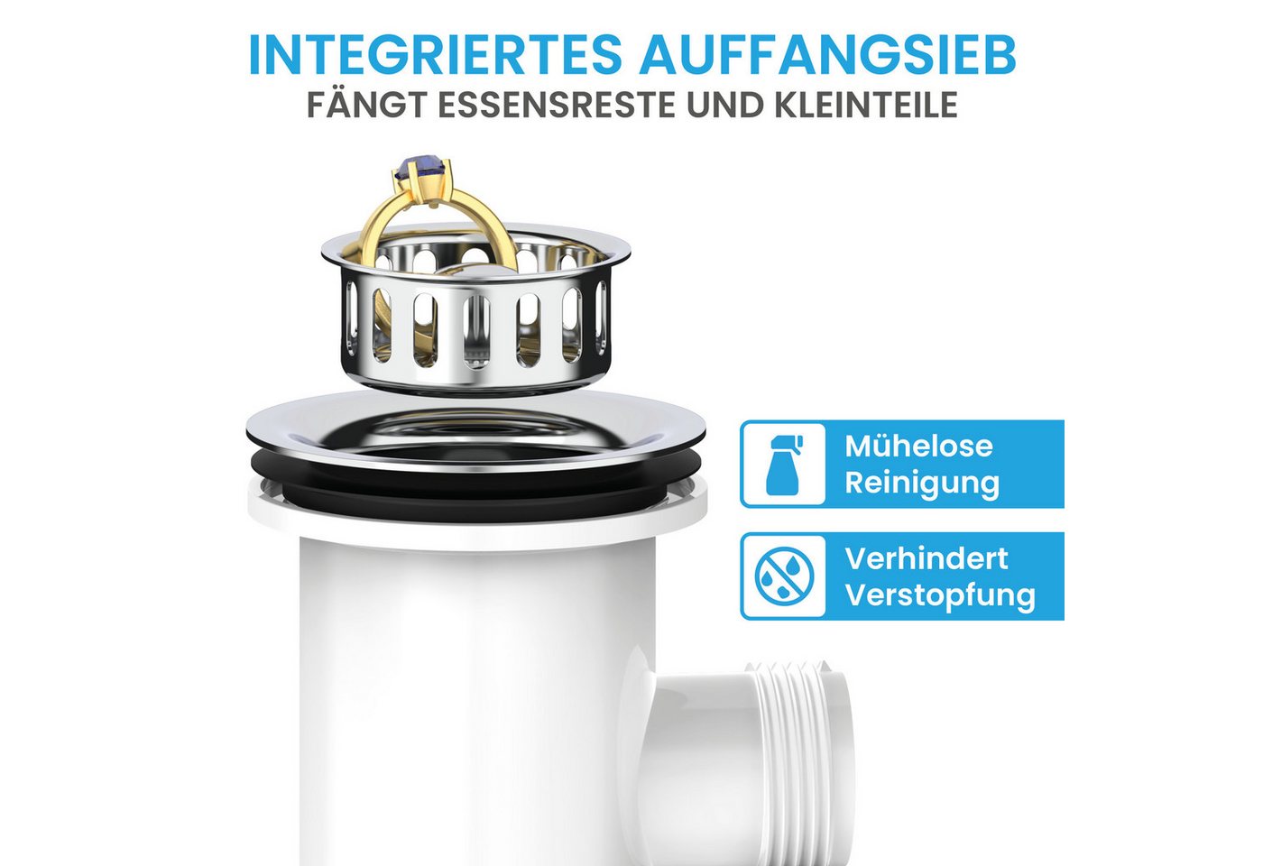 Bächlein Ablaufgarnitur Pop-Up Küche Mini – Bild 5 von 5