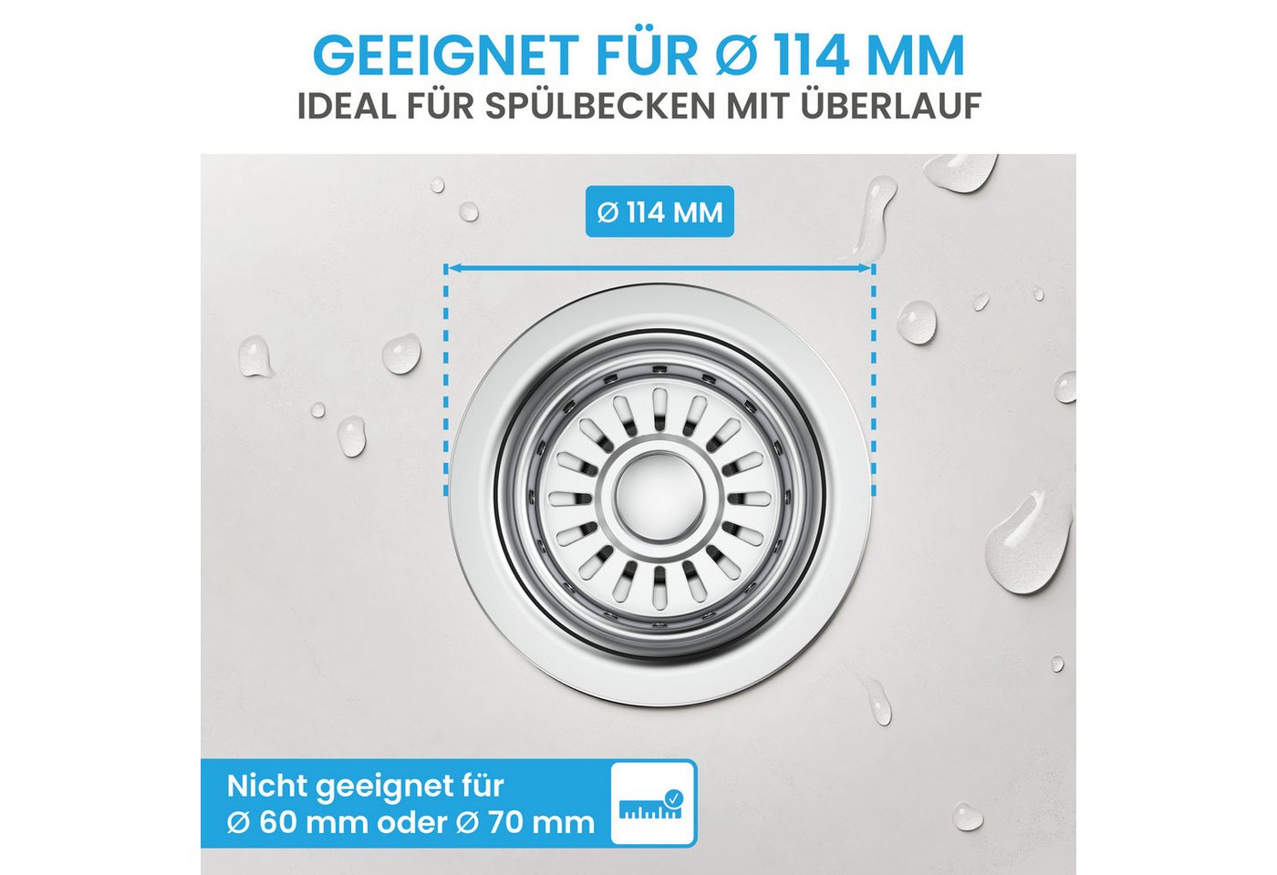 Bächlein Ablaufgarnitur Pop-up Küchenablauf, Ablaufgarnitur für Küchen-Spüle Pop-Up Funktion – Bild 2 von 5