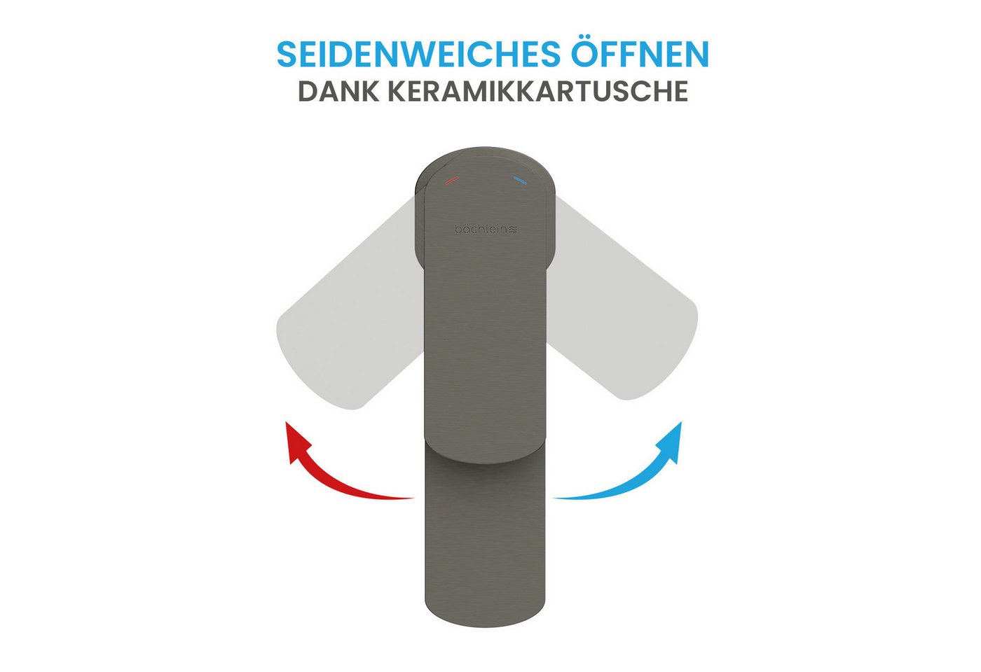 Bächlein Badarmatur Elegante Waschtischarmatur Mizarela (Anthrazit) hochwertiger Wasserhahn im minimalistischen Design – Bild 3 von 5