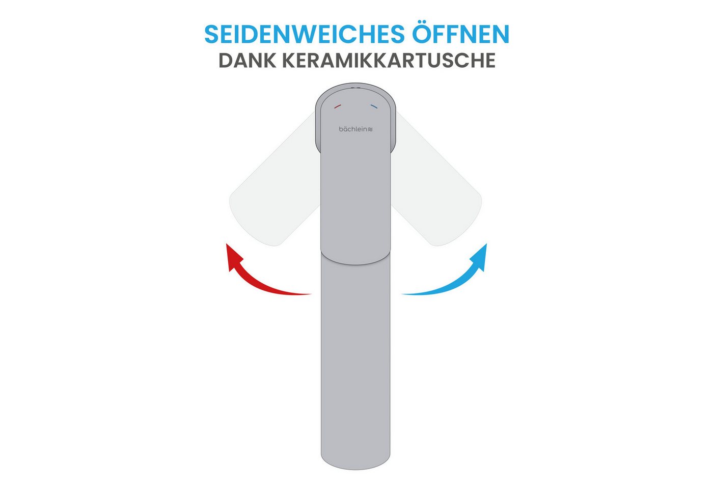 Bächlein Badarmatur Mizarela hoch - klassisches Design - ideal für Aufsatzwaschbecken hochwertiger Wasserhahn im hohen klassischen Design – Bild 3 von 5