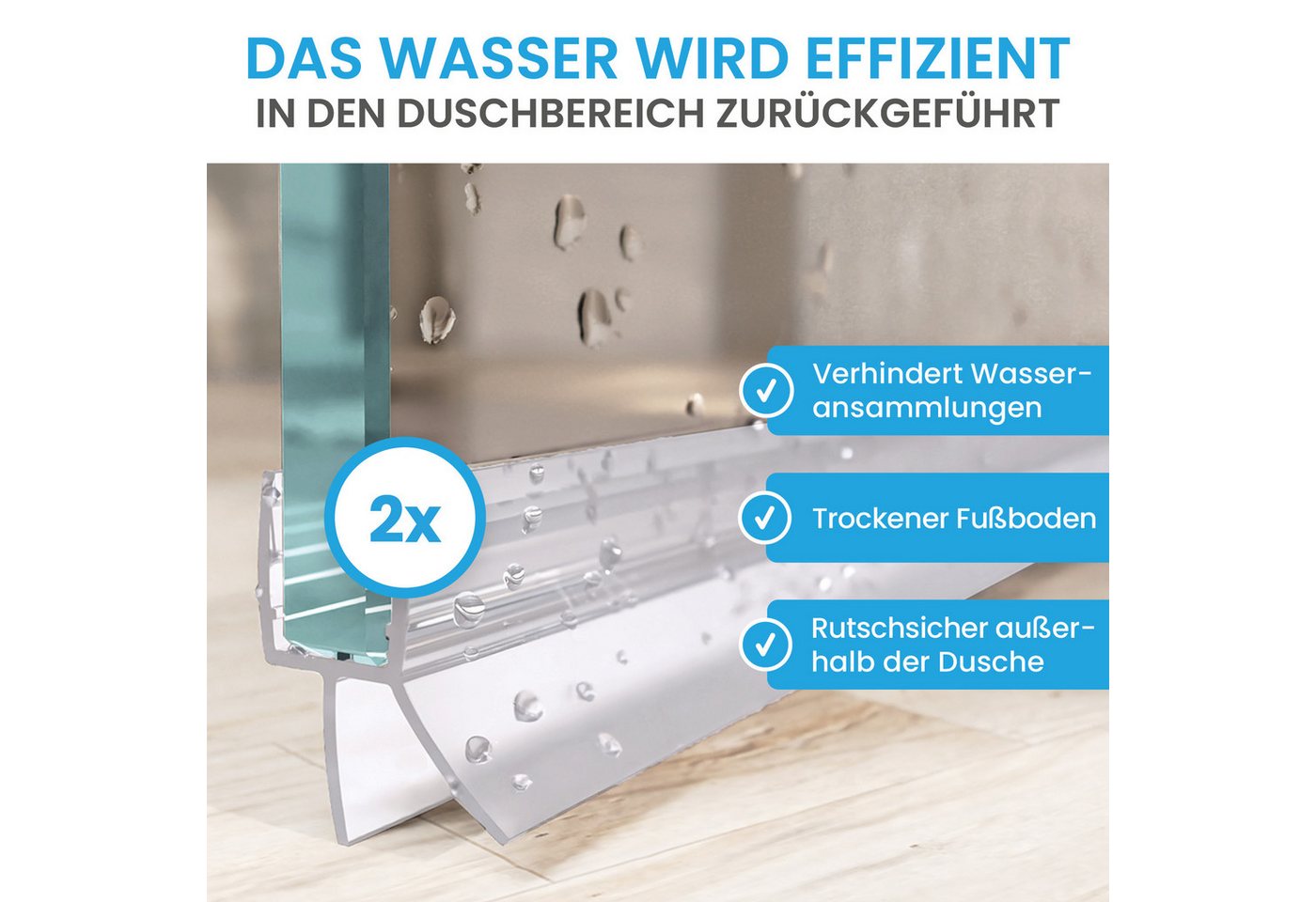 Bächlein Duschdichtung Duschtürdichtung - 6 bis 10 mm Glasstärke, UV- und schimmelbeständig – Bild 2 von 5