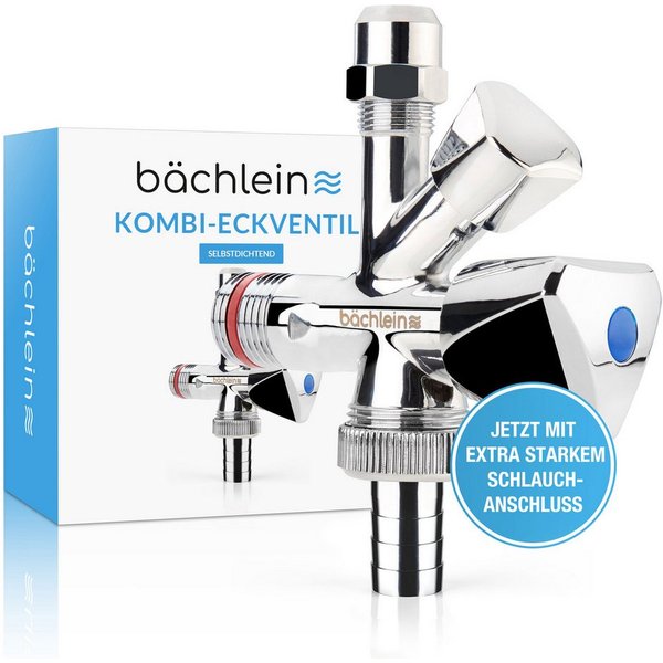 Bächlein Geräteventil Kombi-Eckventil - 3 Wege Auslaufventil, Chrom