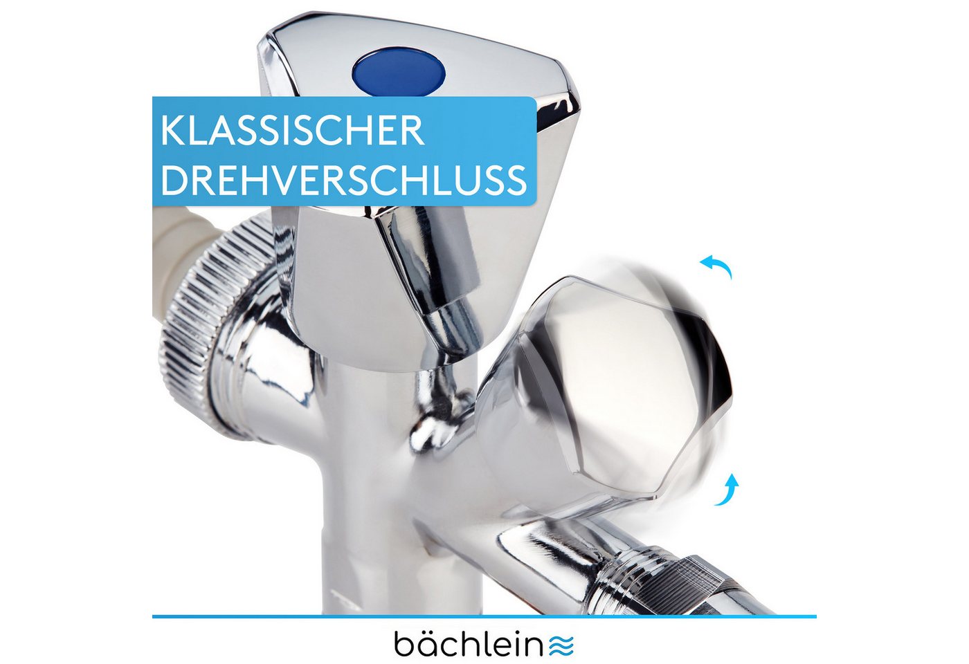 Bächlein Geräteventil Kombi-Eckventil - 3 Wege Auslaufventil, Chrom – Bild 4 von 5