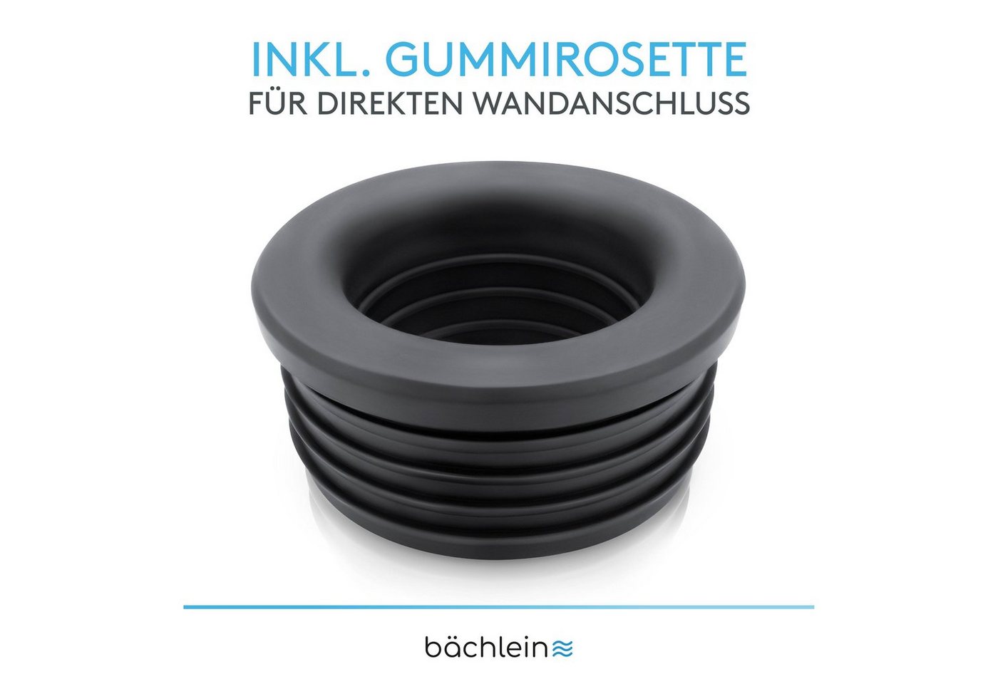 Bächlein Siphon Flexibler Ablaufschlauch Badezimmer, ausziehbar von 320-800mm mit Befestigungsclip – Bild 5 von 5