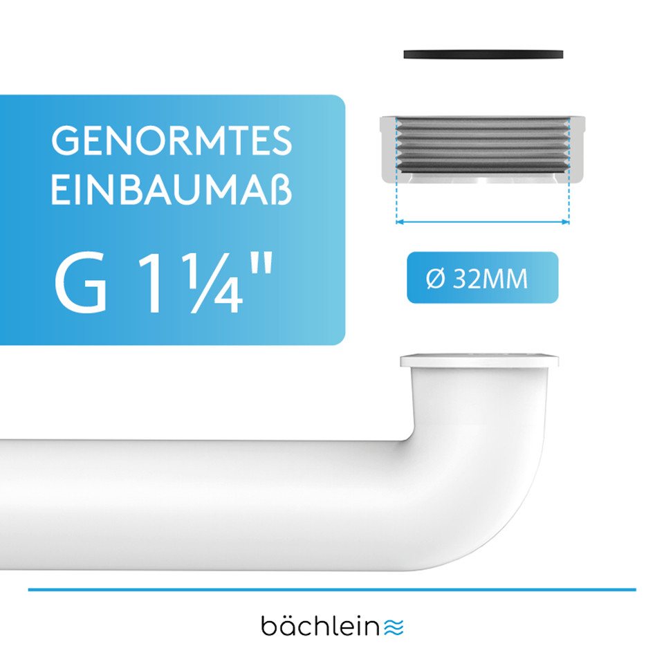 Bächlein Siphon Raumsparsiphon Badezimmer G 1 1/4", Geruchsverschluss für Waschbecken, (Set), flexibler Geruchsverschluss – Bild 2 von 5