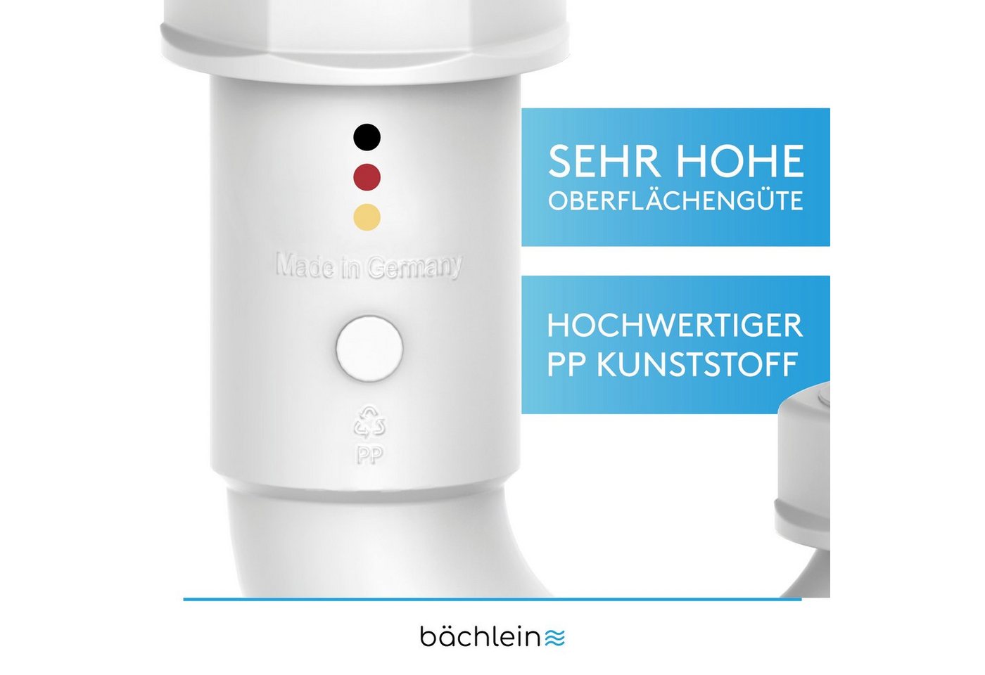 Bächlein Siphon Raumsparsiphon Badezimmer G 1 1/4", Geruchsverschluss für Waschbecken, (Set), flexibler Geruchsverschluss – Bild 3 von 5