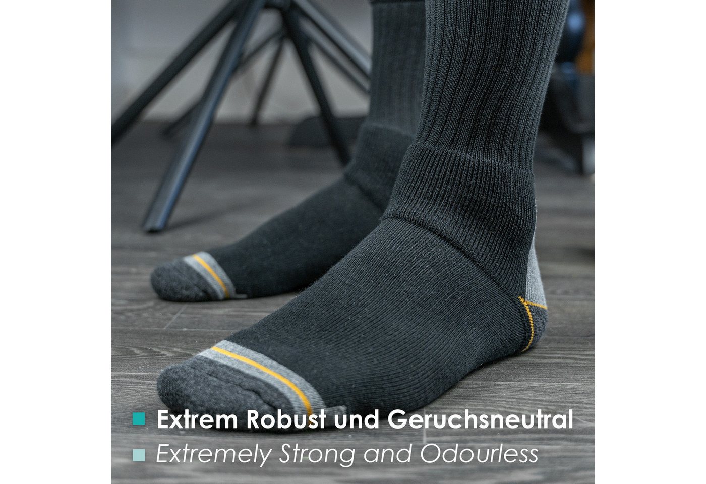 Bärenfuß Arbeitssocken 8 Paar, Extrem Robust und Atmungsaktiv mit verstärkte Belastungszonen (Verstärkung an Zehen, Ferse und Gelenk) – Bild 4 von 5