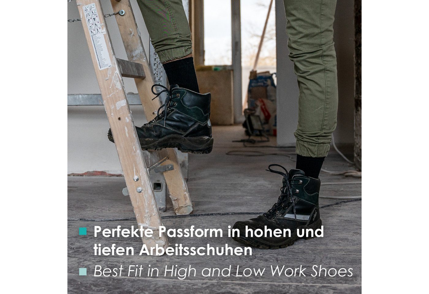 Bärenfuß Arbeitssocken 8 Paar, Extrem Robust und Atmungsaktiv mit verstärkte Belastungszonen (Verstärkung an Zehen, Ferse und Gelenk) – Bild 5 von 5